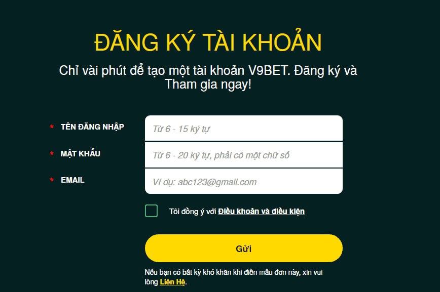 Hướng dẫn đăng ký V9bet nhận khuyến mãi mới nhất